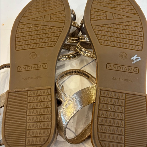 Andiamo Comfort & style Gold Beaded Sandals Women’s 9.5W New without tag - Picture 10 of 12